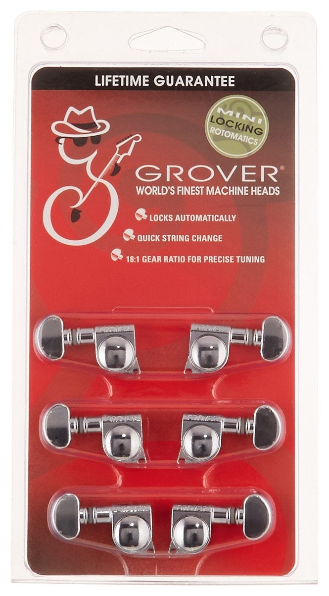 Grover 406C Mini Locking Rotomatic Tuners - 3+3 - Chrome - Image 1